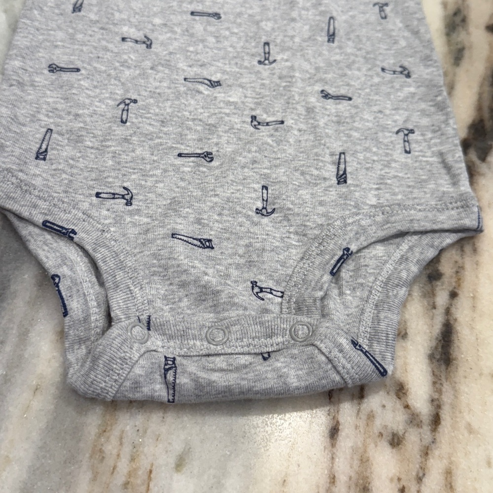 Carter's Gray and Blue Printed Bodysuit - Picture 3 of 5